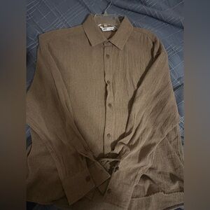 Zara Brown Casual Button Down Shirt
